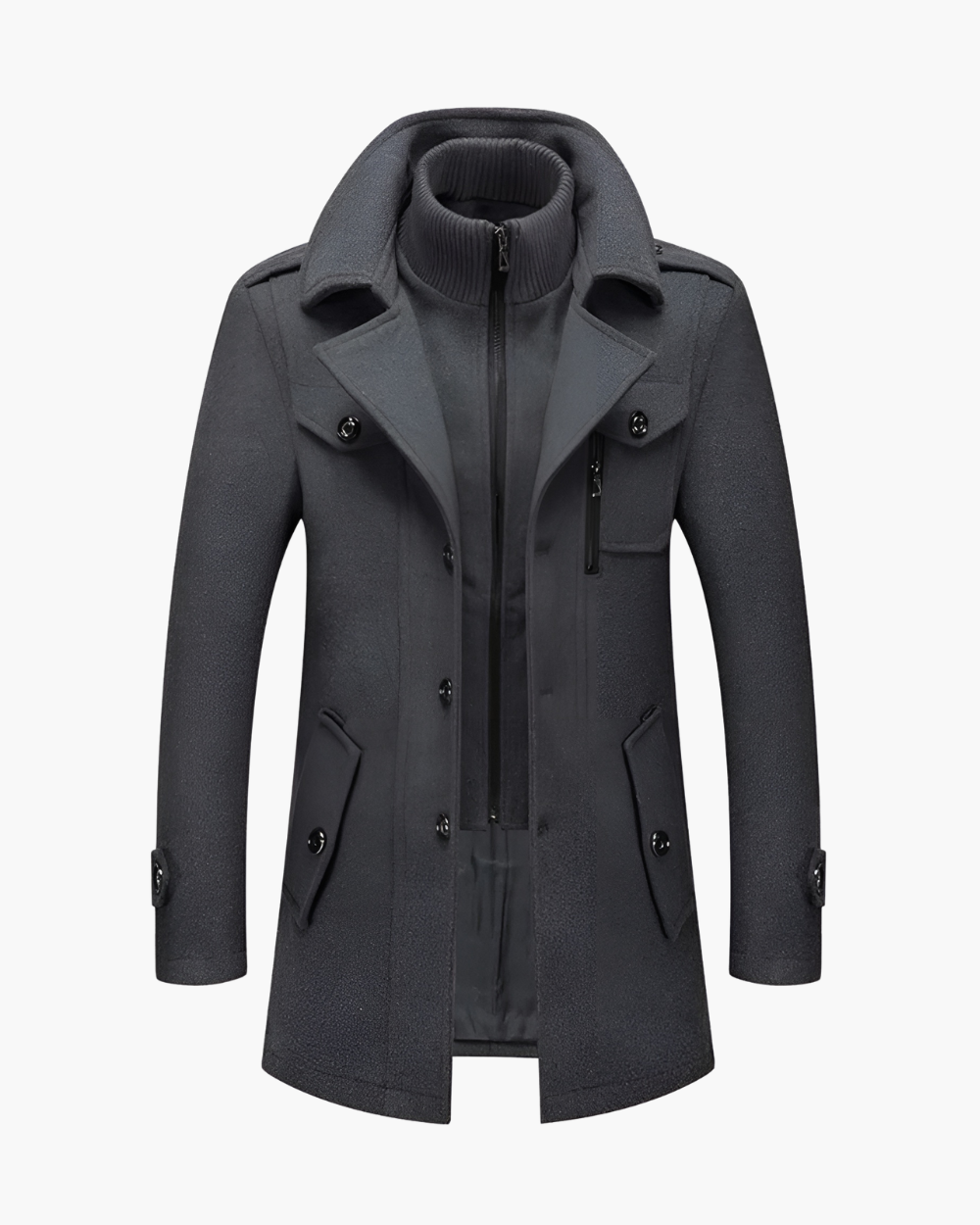 Warmer Kurzmantel mit doppelter Frontpartie