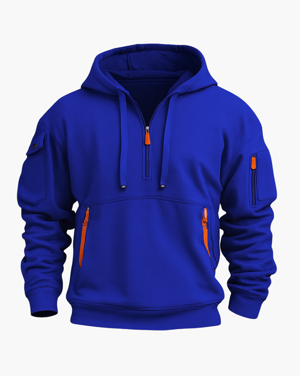 Lockerer Hoodie mit Reißverschluss und Kontrastdetails