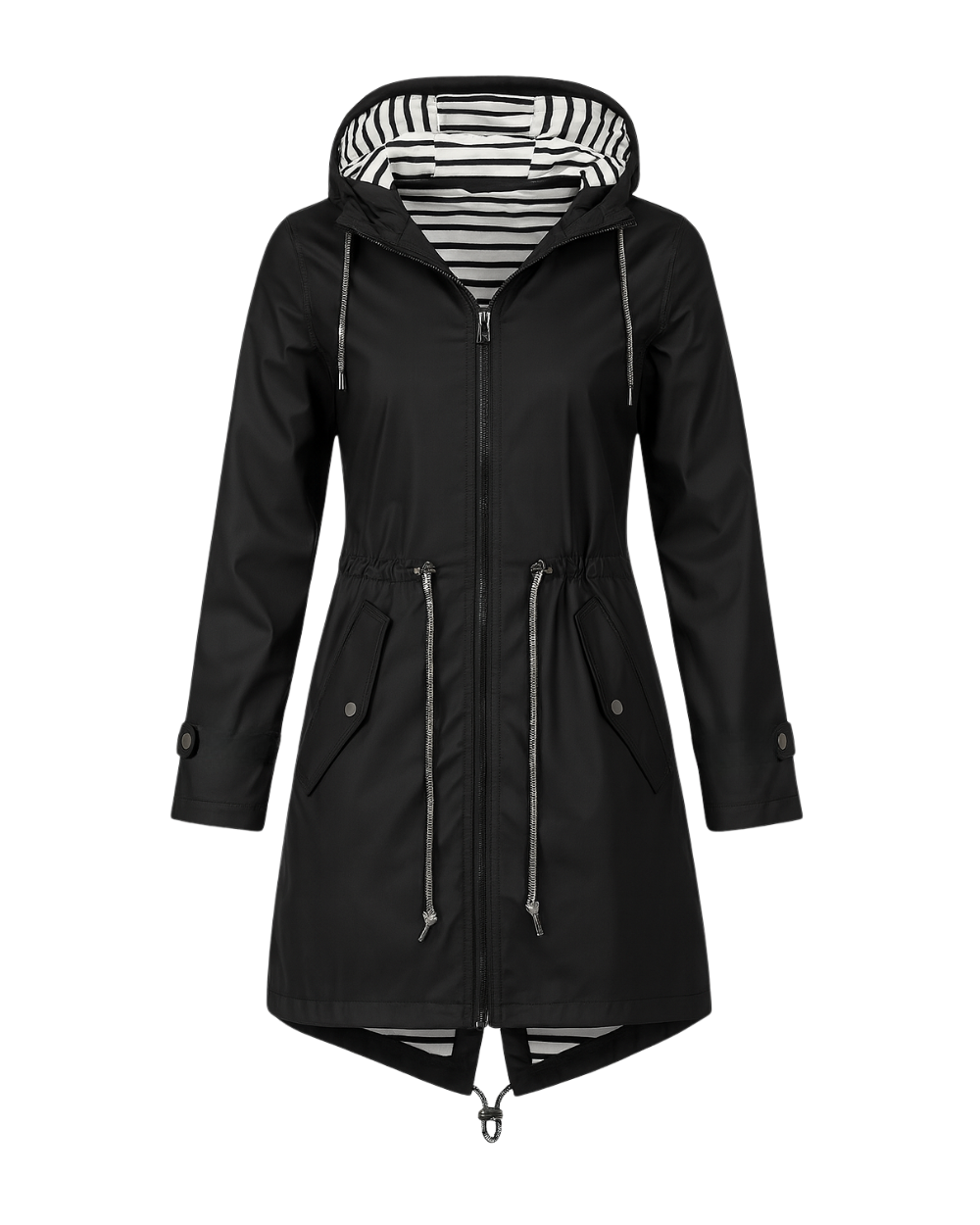 Kapuzen-Regenmantel mit Kordelzug und wasserabweisend