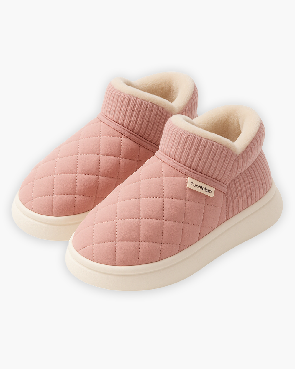 Gesteppten Hausschuhe mit warmem Innenfutter