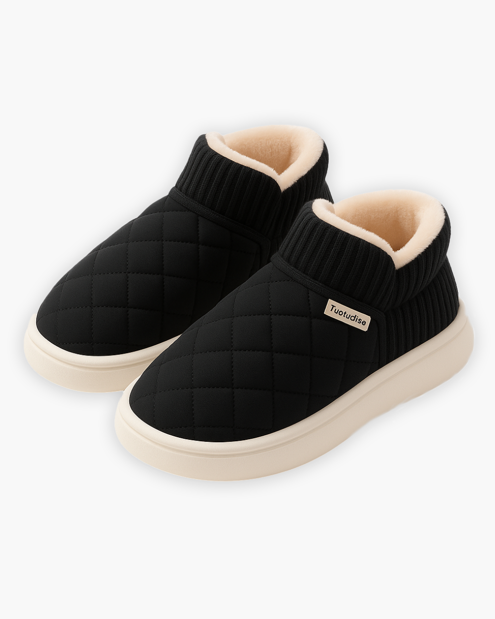 Gesteppten Hausschuhe mit warmem Innenfutter