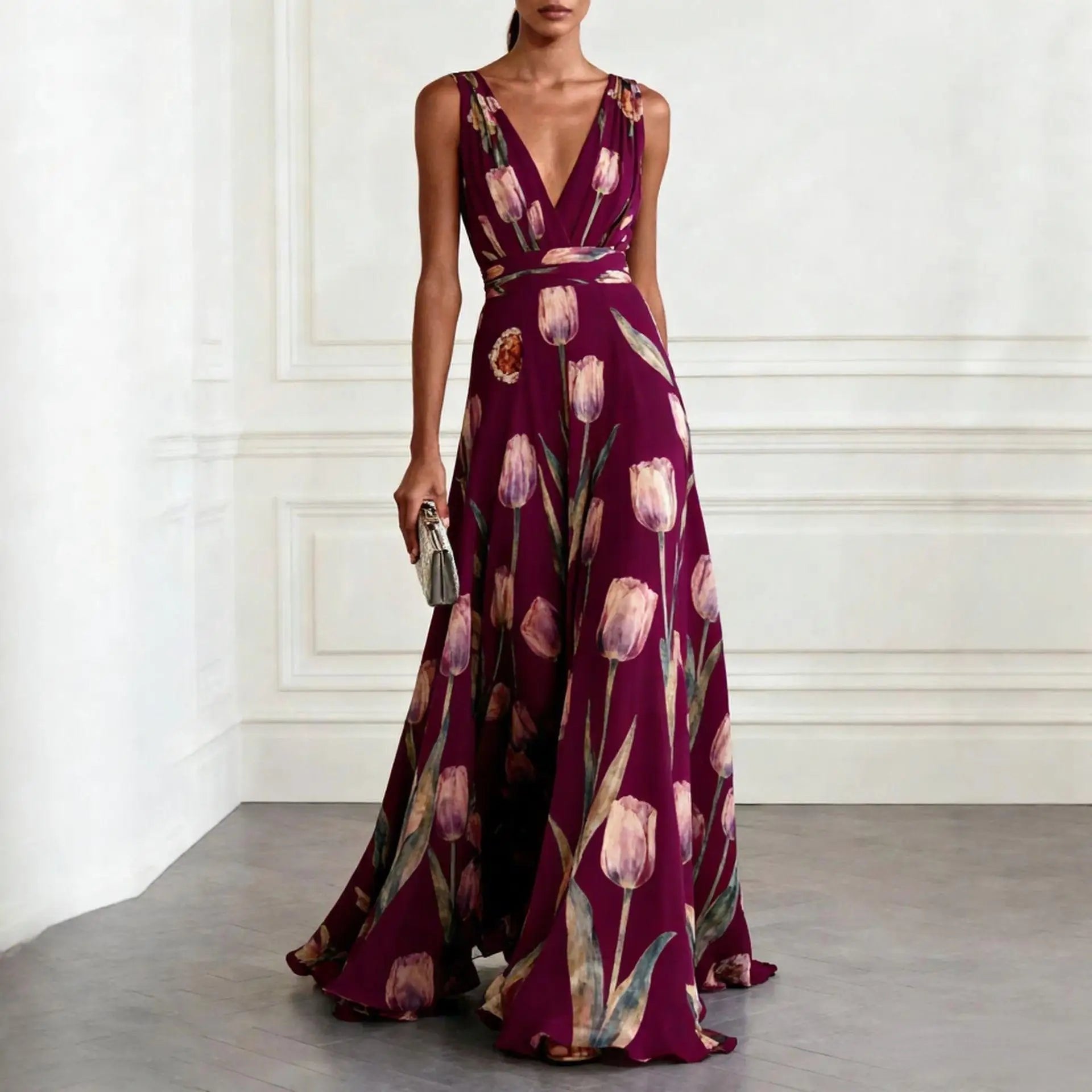 Violetta | Maxikleid Sommer Wickeldesign Elegante Lange Kleider 1