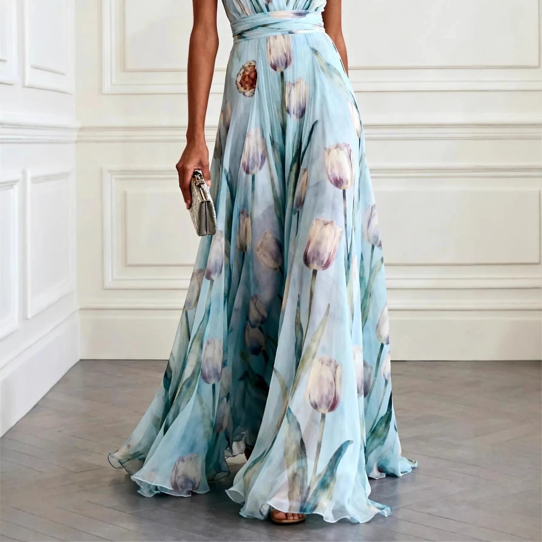 Violetta | Maxikleid Sommer Wickeldesign Elegante Lange Kleider 4
