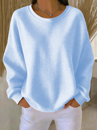 Amalia | Lässiger und strukturiertem Waffelstrick Pullover
