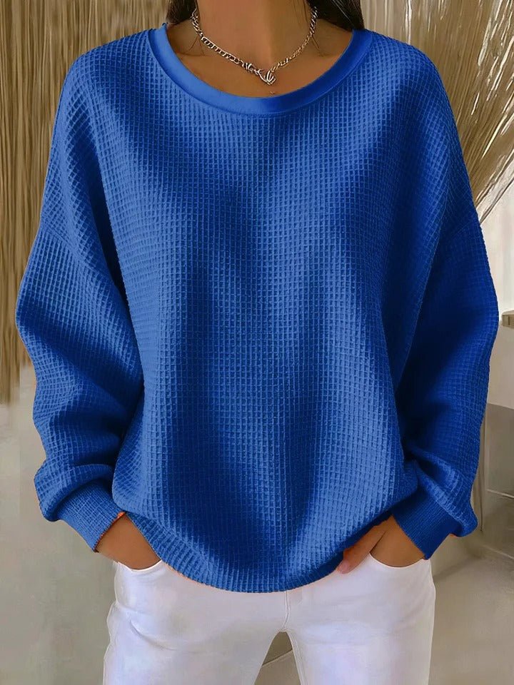 Willow | Damenpullover mit lockerer Passform und strukturierter Waffelstrickstruktur 4
