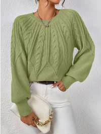 Diana | Eleganter und Komfortabler Damen Zopfmuster Strickpullover