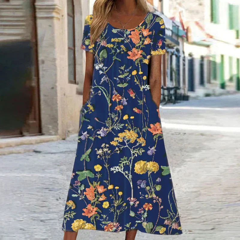 Wina | Elegantes, Florales &amp; Bequemes Damen-Midikleid 1