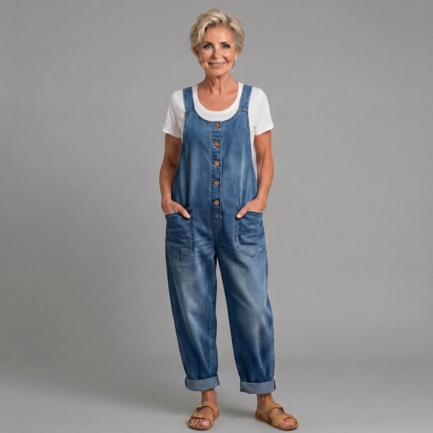 Winifred | Bequemer, Vintage-inspirierter Damen-Overall mit weitem Bein 0