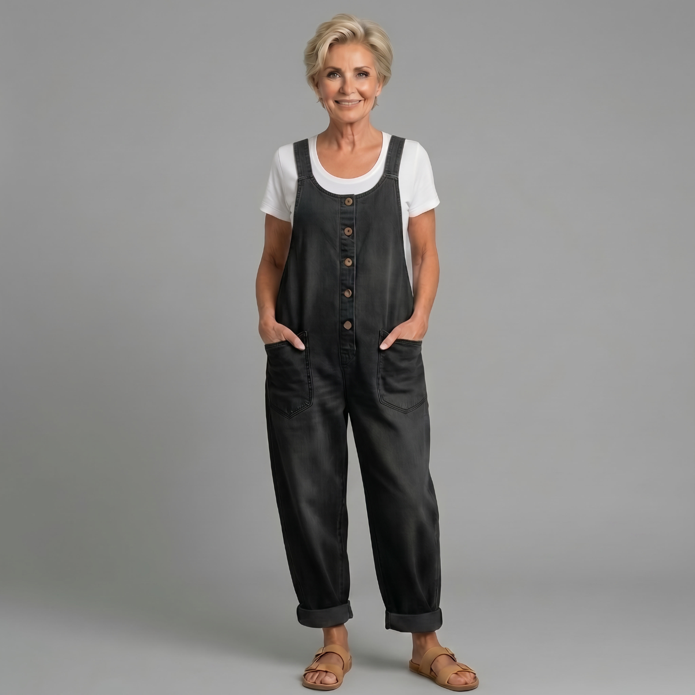 Winifred | Bequemer, Vintage-inspirierter Damen-Overall mit weitem Bein 1