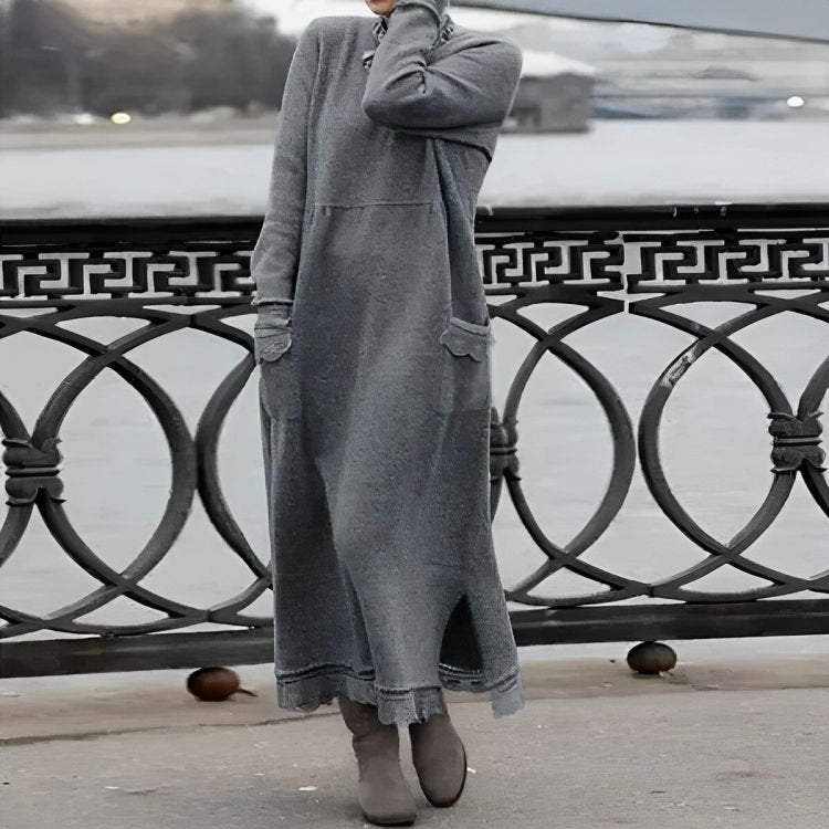 Mara | Strick Maxi Kleid – Bequemes Oversized Design für Winter