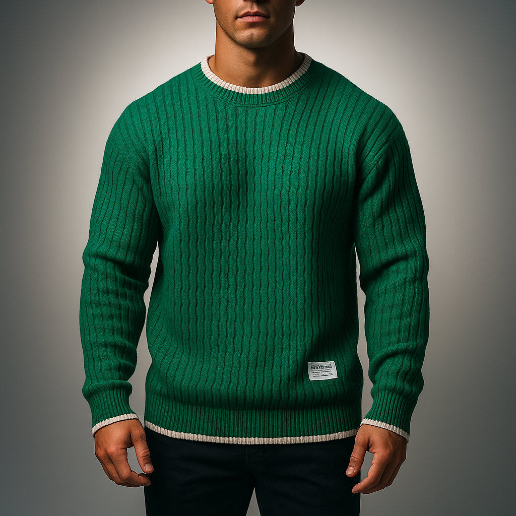 Rhettford | Knit Pullover Met Kabelstructuur voor Mannen