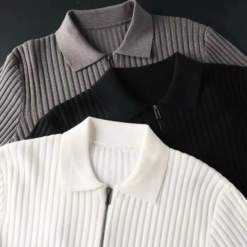 Nordic | Zip Sweater mit gestreiftem Muster für Herren