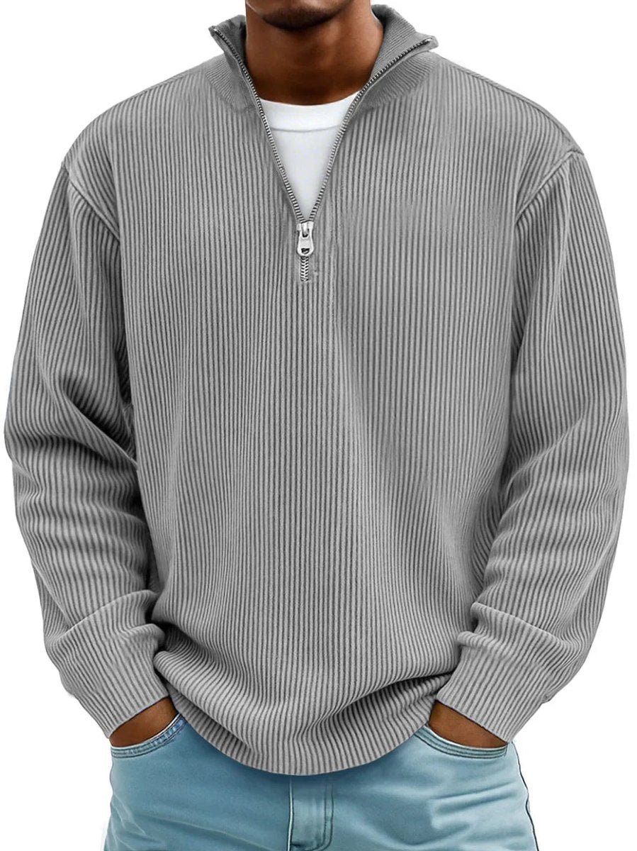 Matthias | Stilvoller Und Bequemer Herren Strickpullover mit Quarter-Zip