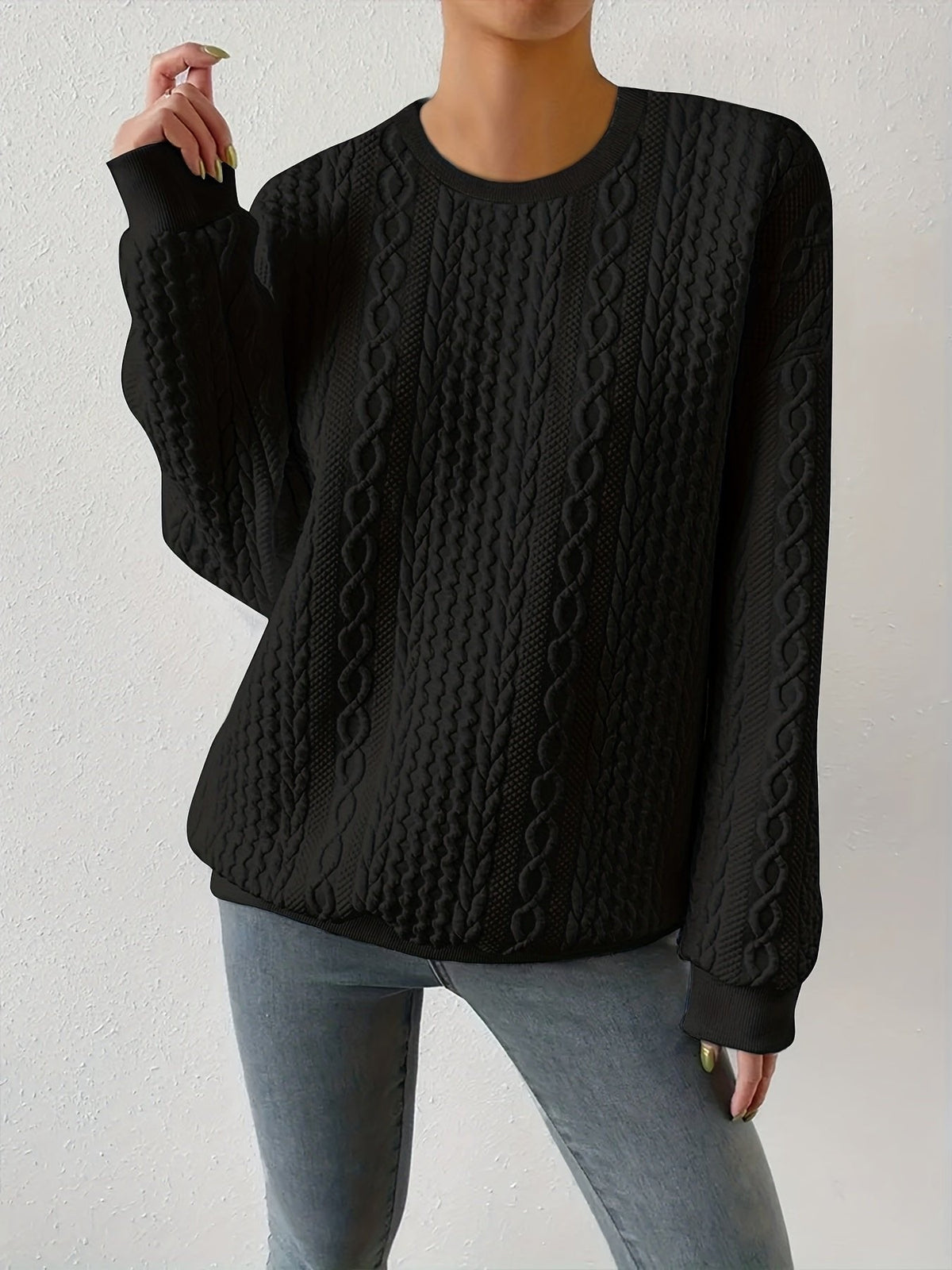 Joyce | Textured Cable-Knit Sweatshirt for Timeless Comfort