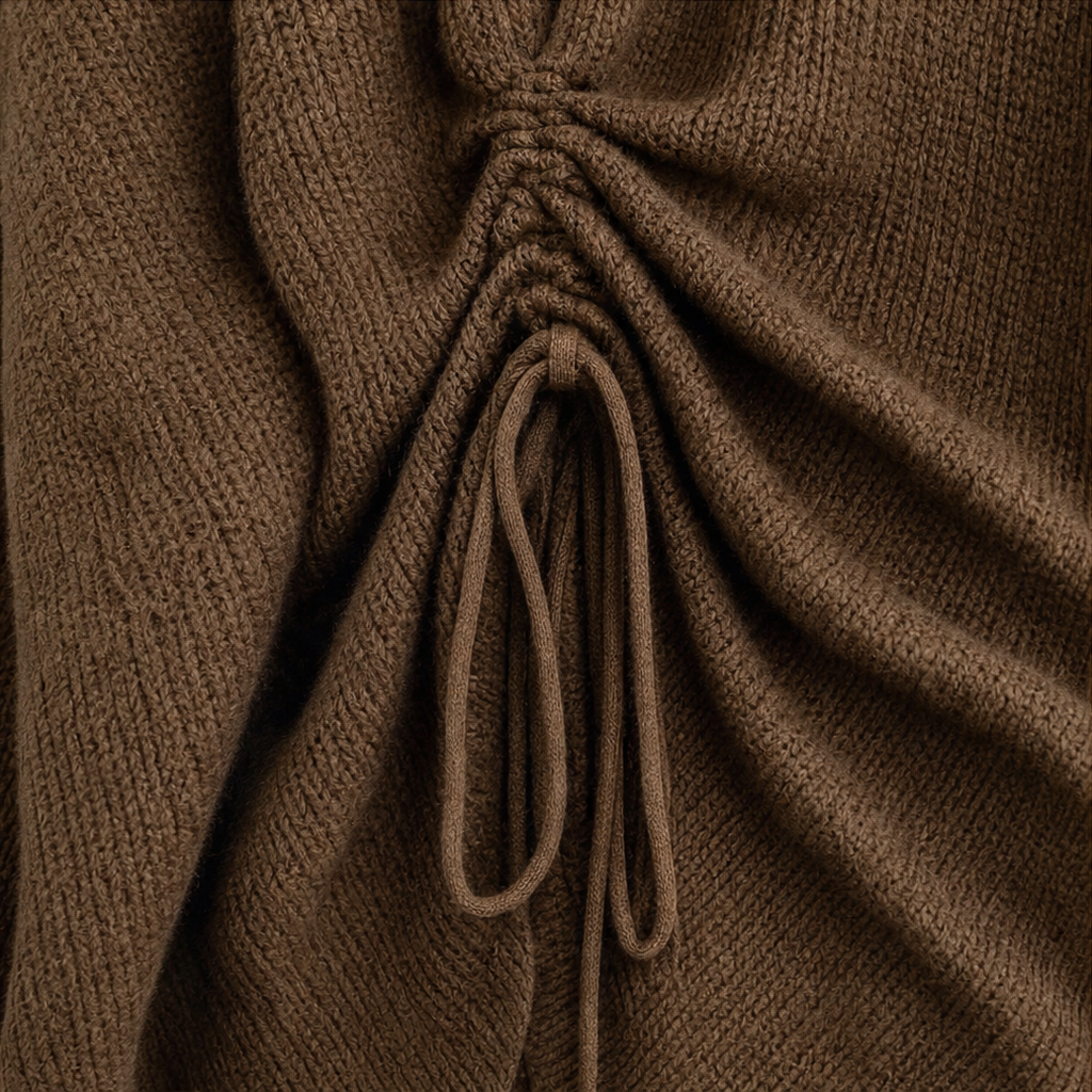 Wearbella | Oversized Knit Sweater met Zijdrawstring