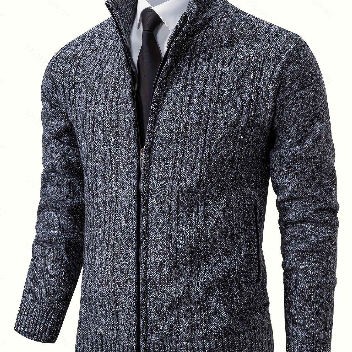 Walter | Full-Zip Cardigan – Textured Design for Men