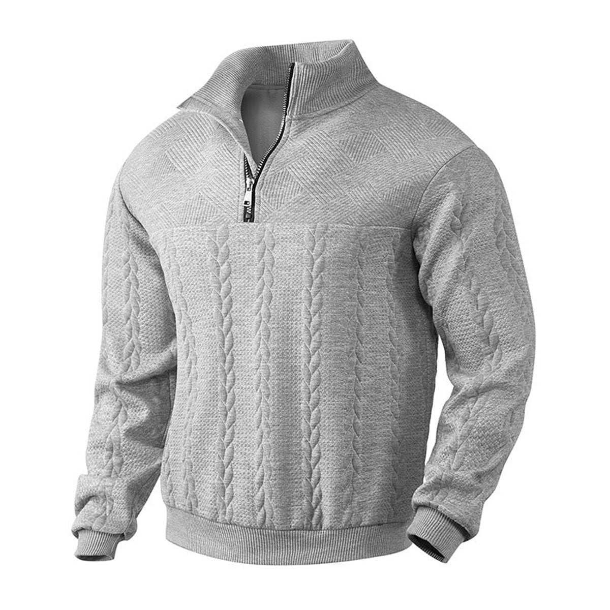 Lukas | Klassisches Und Bequemer Herren Strickpullover mit Quarter-Zip