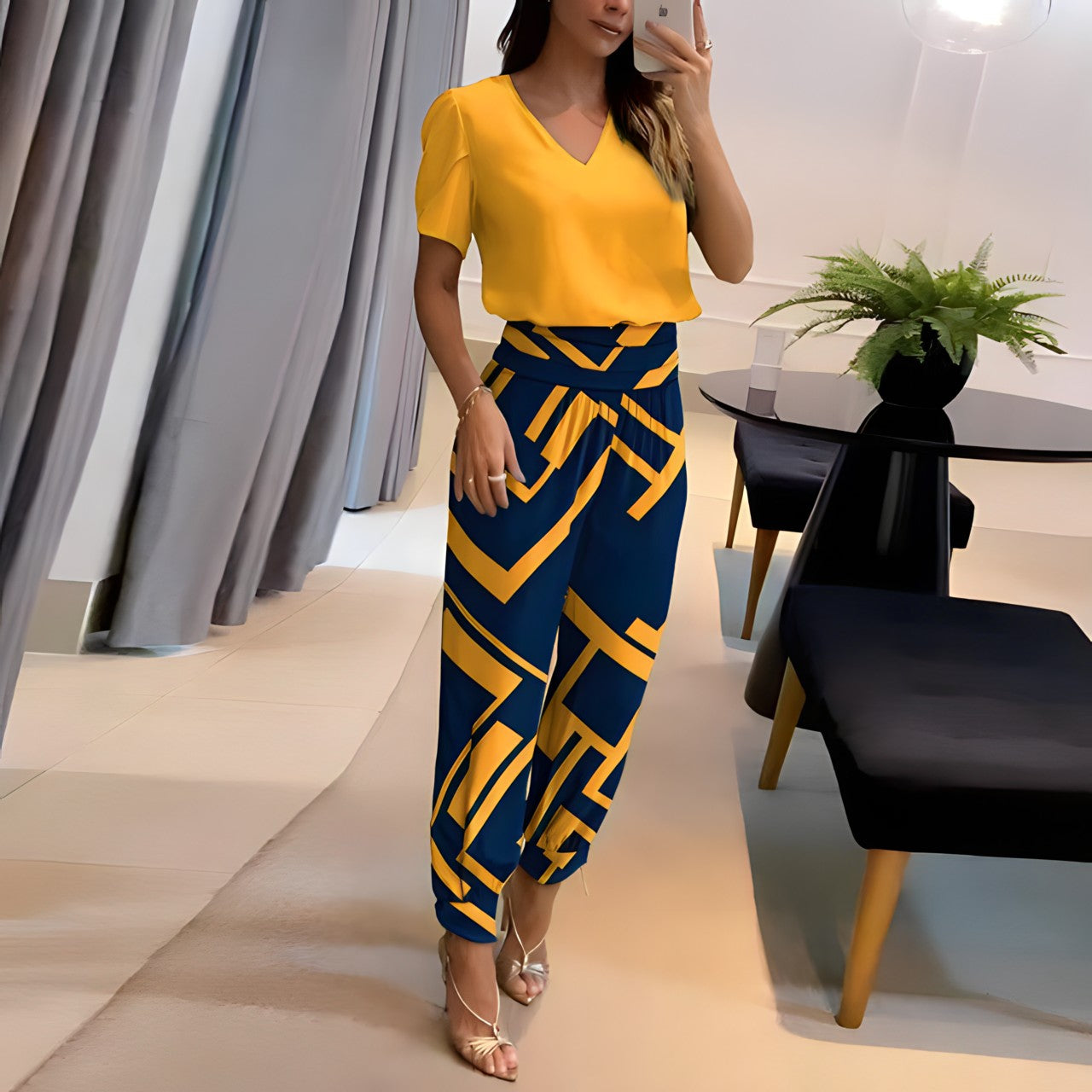 Mia | Elegantes und bequemes Blusen und Hosen Zweiteiler Set
