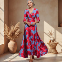 Julia | Elegantes und auffälliges Langarm Maxikleid