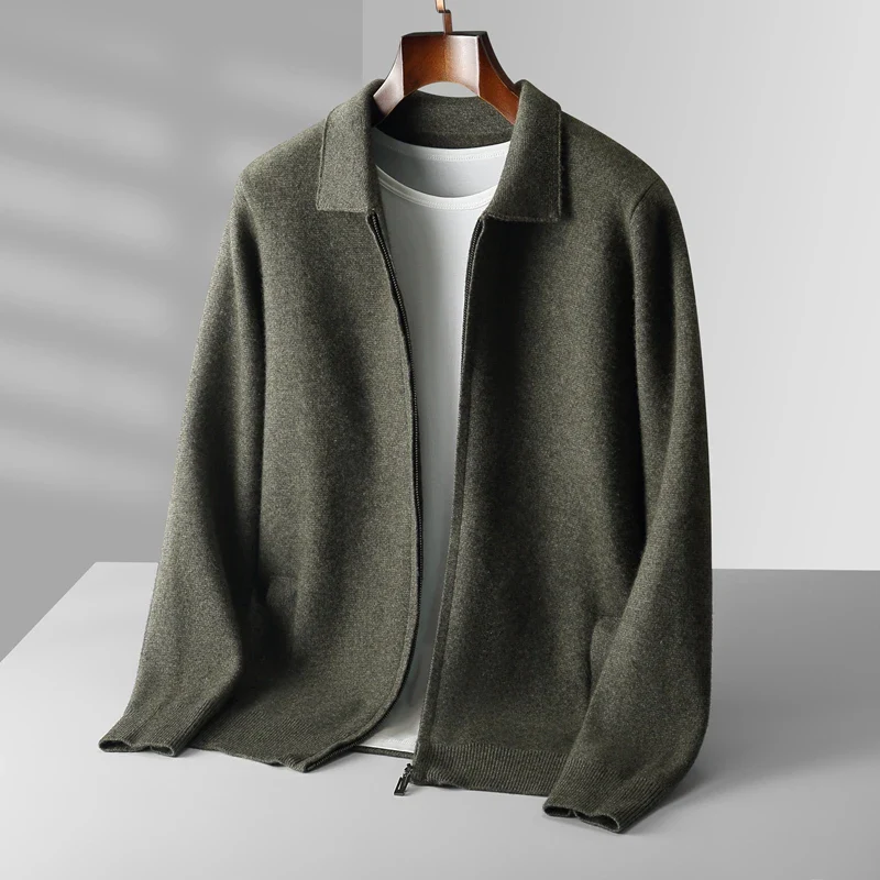 Ethan | Elegante Strickjacke mit Durchgehendem Reißverschluss