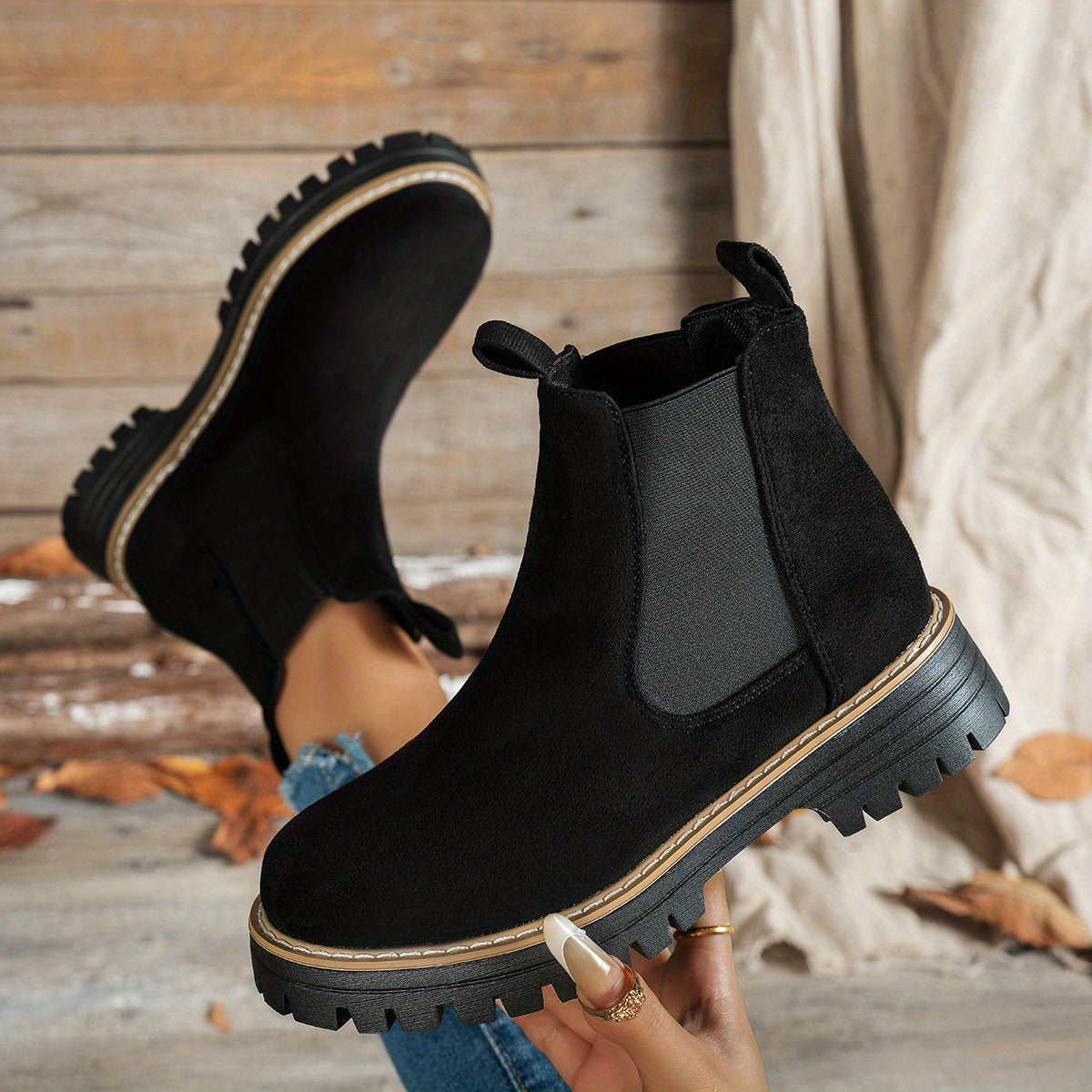 Karolin | Stilvolle und bequeme Chelsea Plateau Stiefeletten