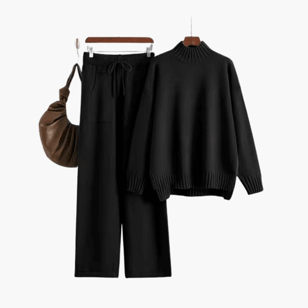 Vista | Turtleneck Jumper Set – Relaxed Fit with Wide-Leg Trousers