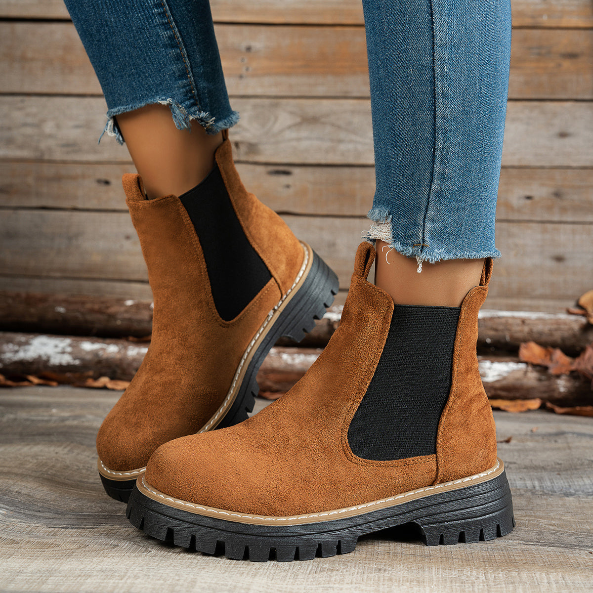 Karolin | Stilvolle und bequeme Chelsea Plateau Stiefeletten