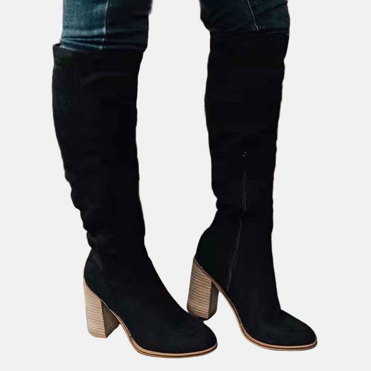 Sara | Elegante Kniehohe Stiefel mit Blockabsatz