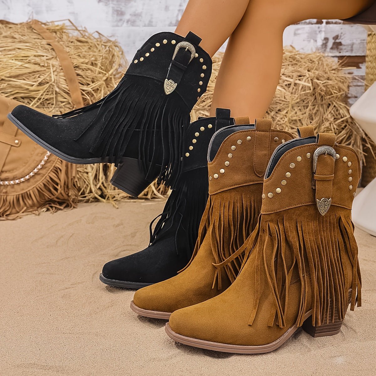 Valentina | Klassischen und stilvolle Fransen Cowboystiefel