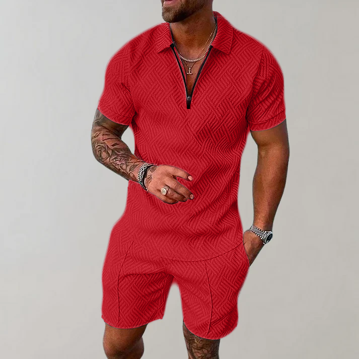 Dylan | Casual Polo Shirt und Shorts Set für Männer
