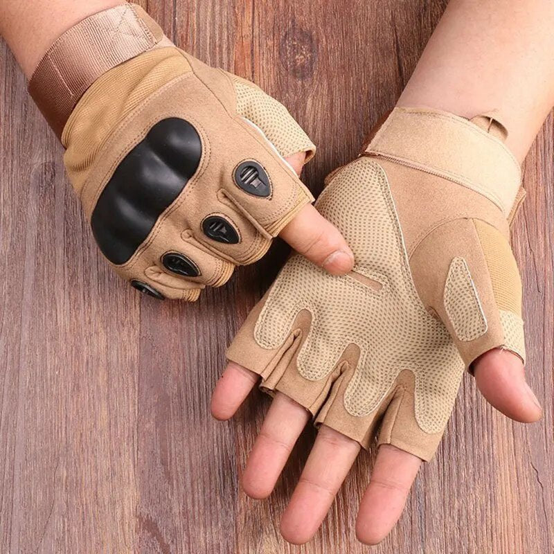 Drune | Tactical Hard Knuckle Half Finger Gloves for Men