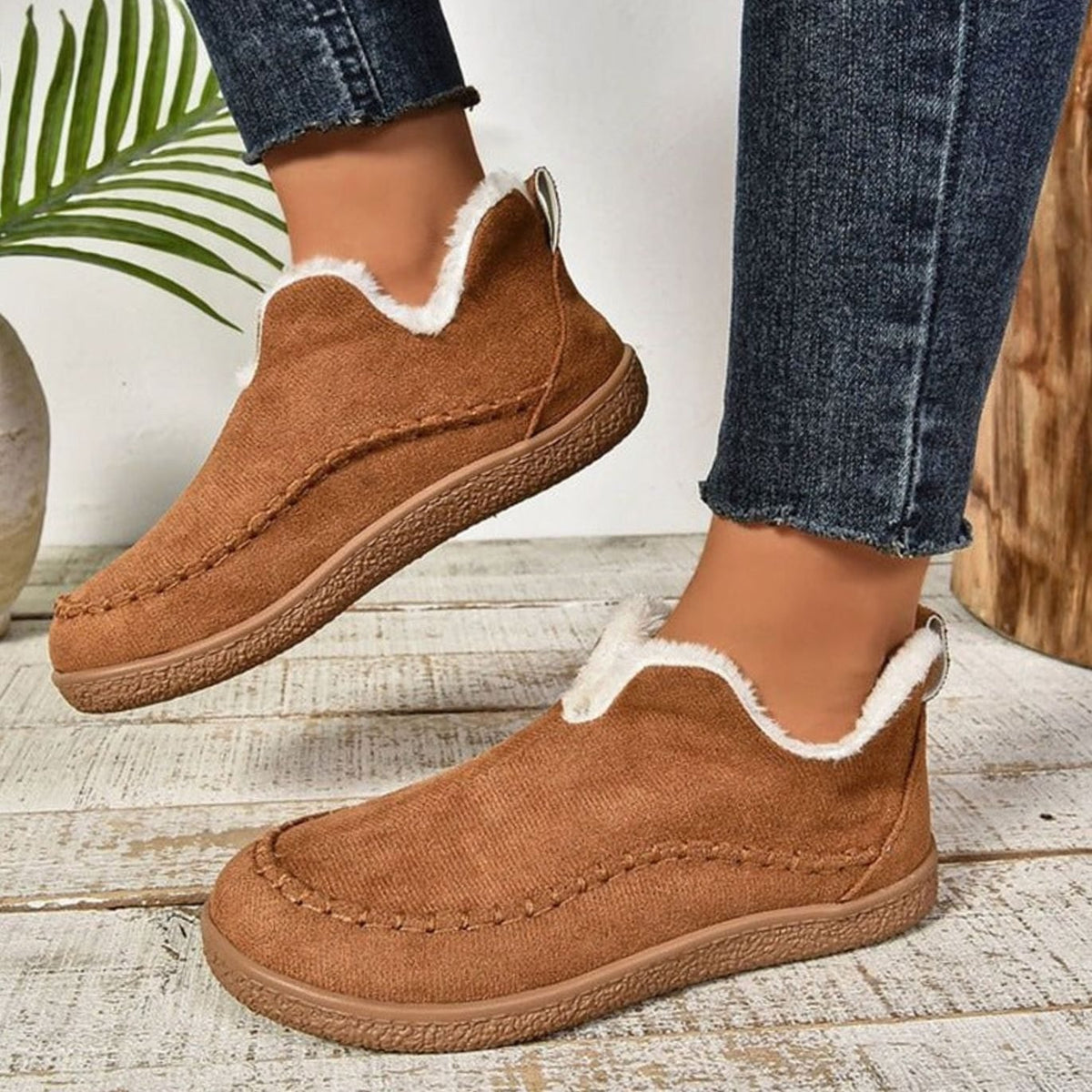 Camila | Suede Moccasin Loafers – Fleece-Lined für Frauen