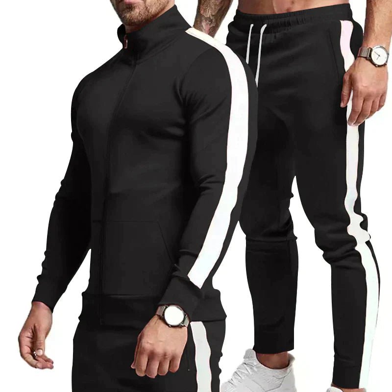 Drune | Slim Fit Trainingsanzug für Männer mit Kontraststreifen