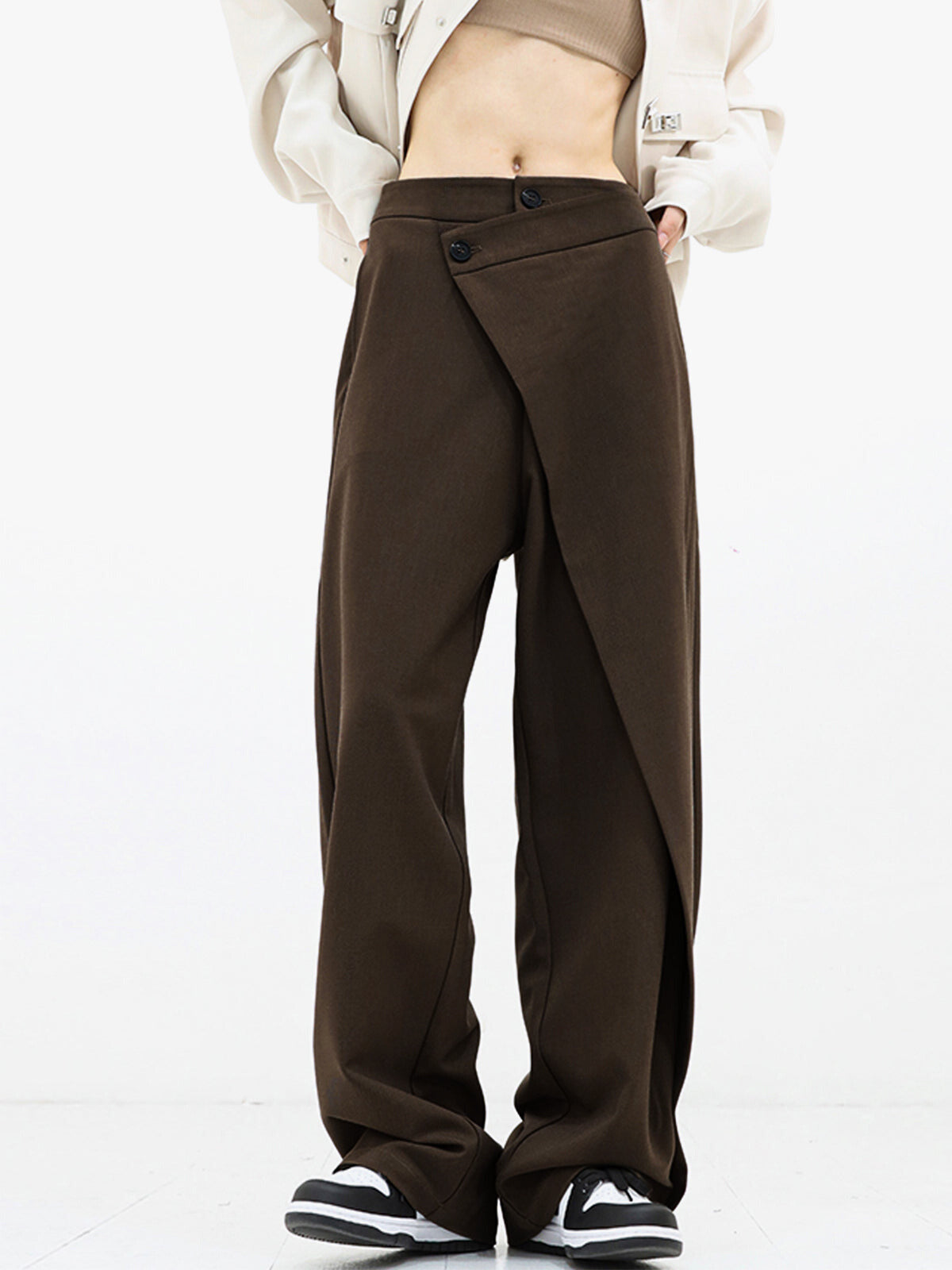 Emilia | Modische und bequeme asymmetrische Baggy Weite Hose
