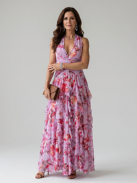 Olivia | Femines und luftiges Maxikleid mit Rüschen Bustier