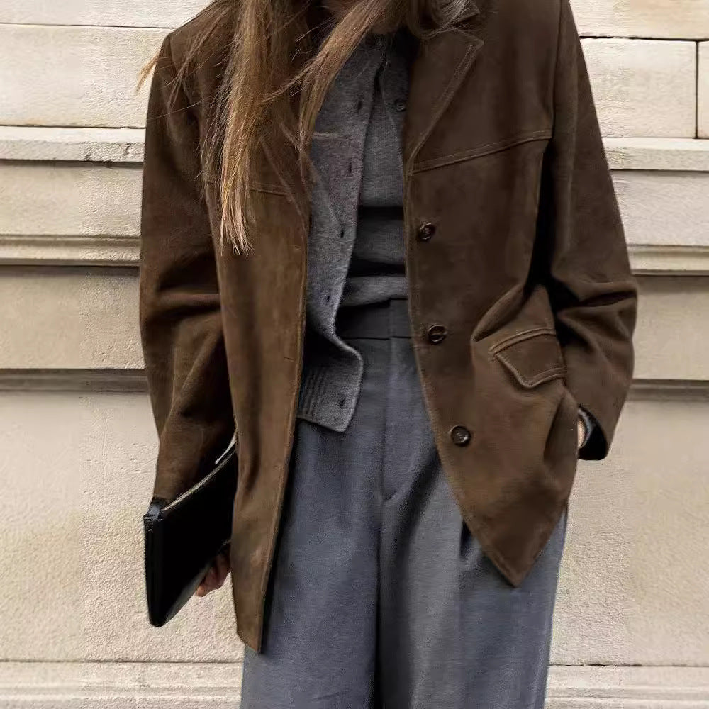 Doreen | Luxuriöser und Weiche Textur Wildleder Blazer