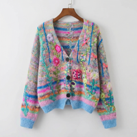 Sophie | Farbenfrohe und stilvolle Strick Strickjacke im Boho-Look