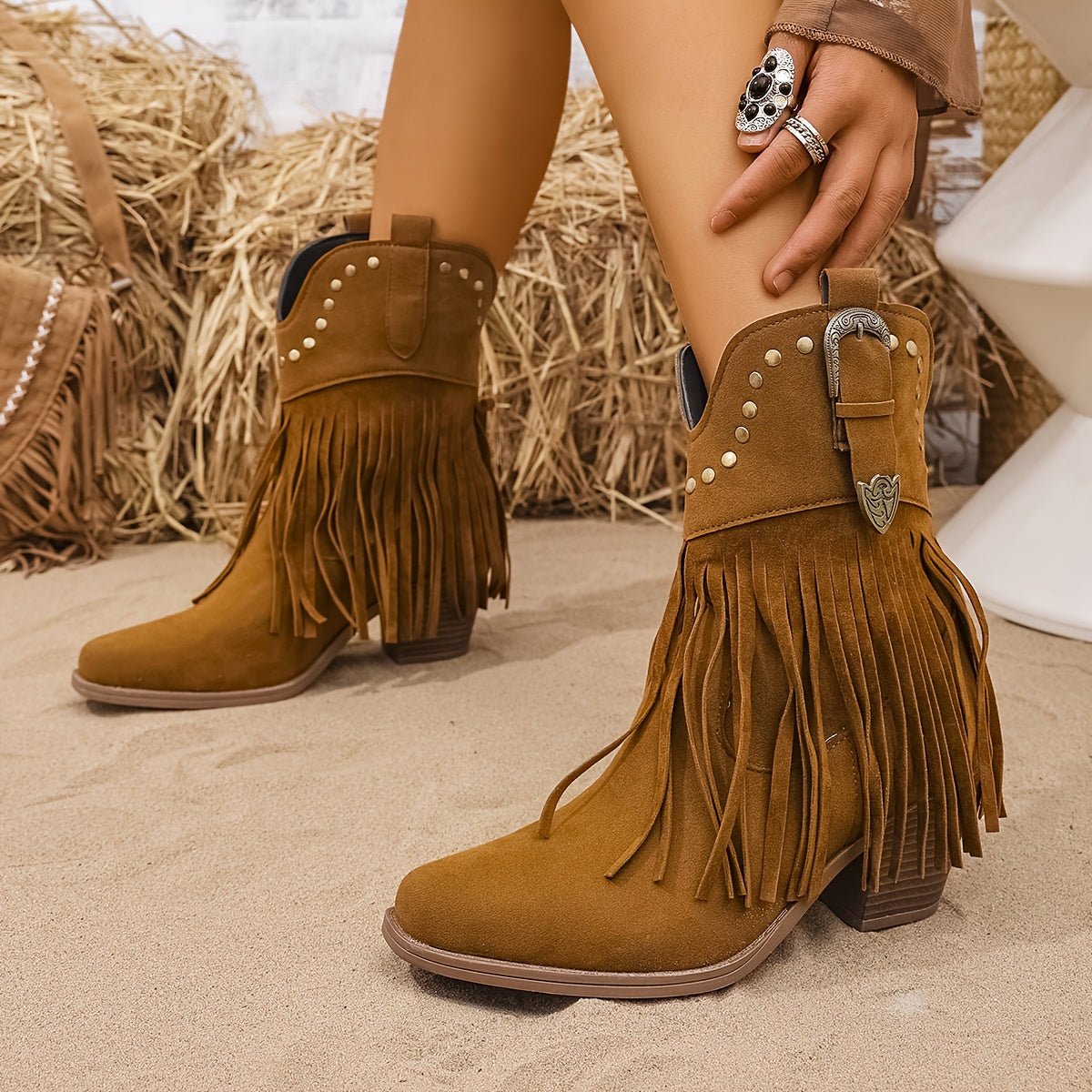 Valentina | Klassischen und stilvolle Fransen Cowboystiefel