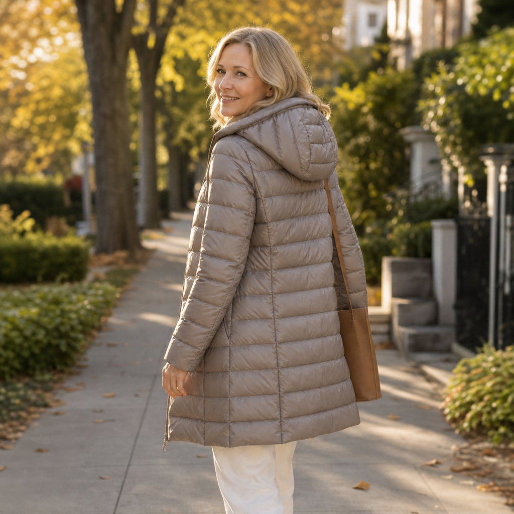Veluna | Long Puffer Coat – Lichtgewicht Warmte voor Vrouwen