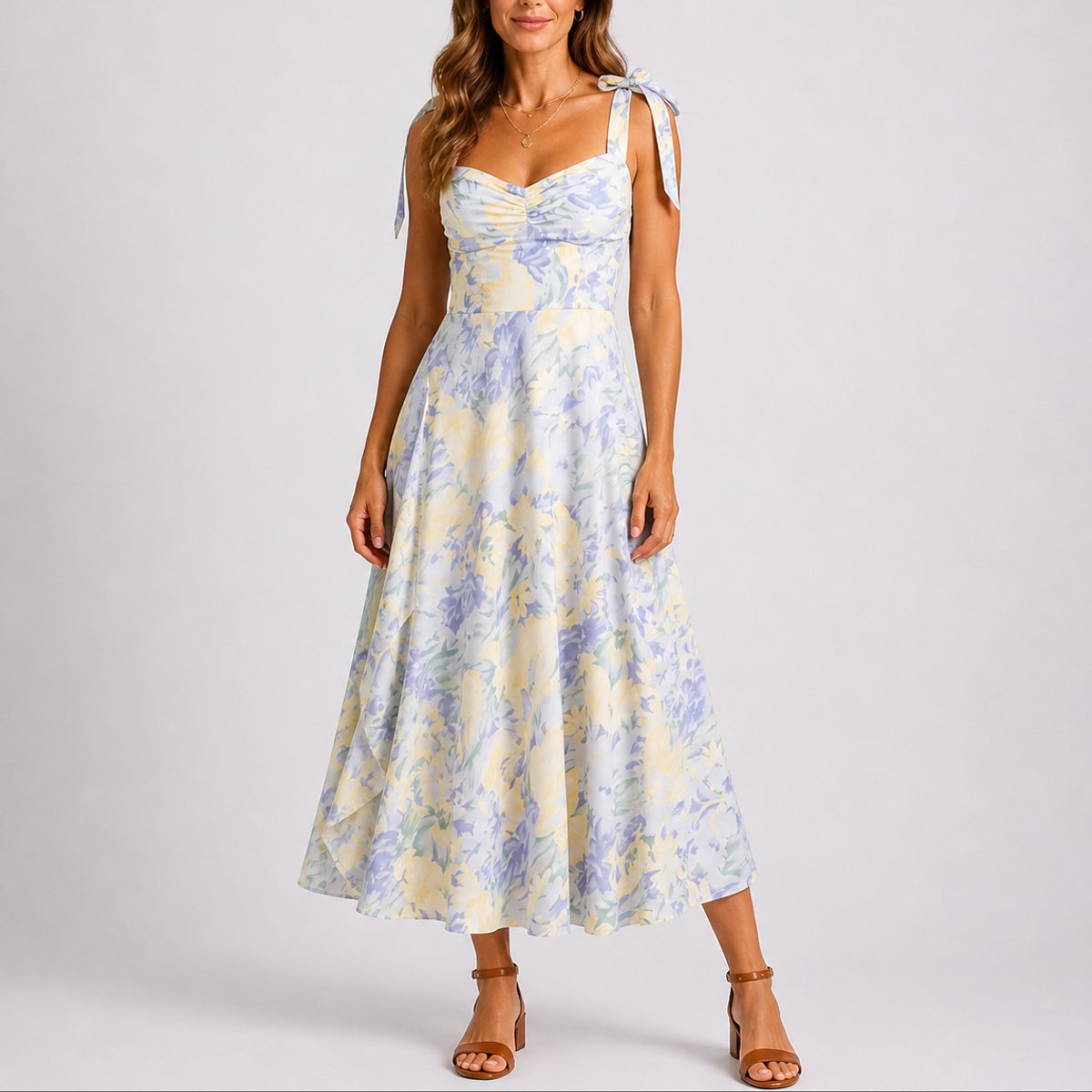 Freya | Romantisches florales Herbst Hochzeits MidiKleid