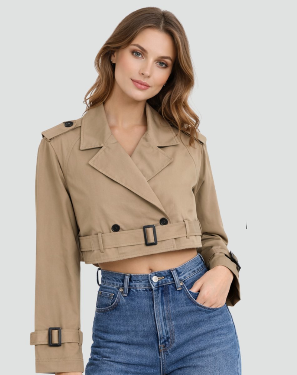 Vanessa | Kurzer und taillierter Damen Trenchcoat