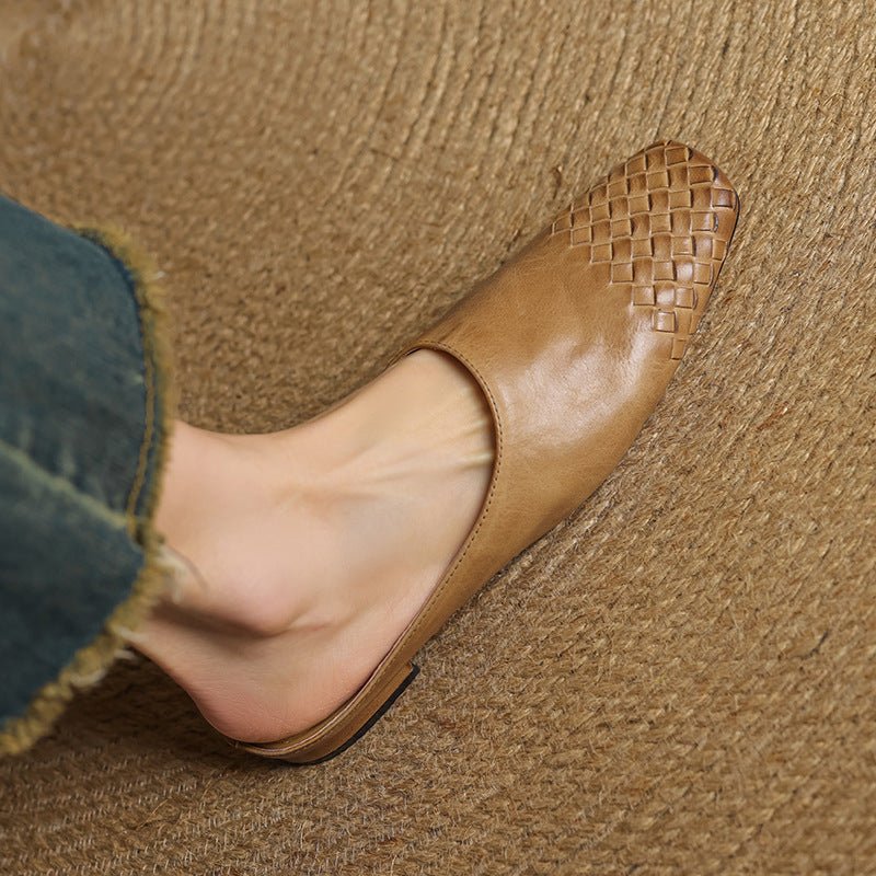 Sienna | Stilvolle und bequeme Slip-On-Pantoletten aus geflochtenem Leder