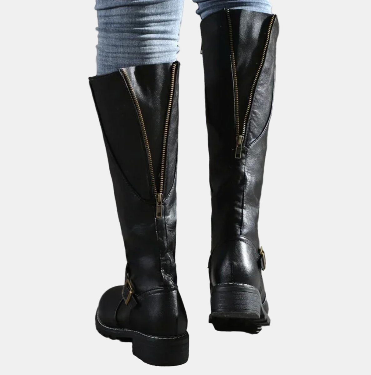 Amelie | Elegante Kniehohe Stiefel mit Schnallenriemen