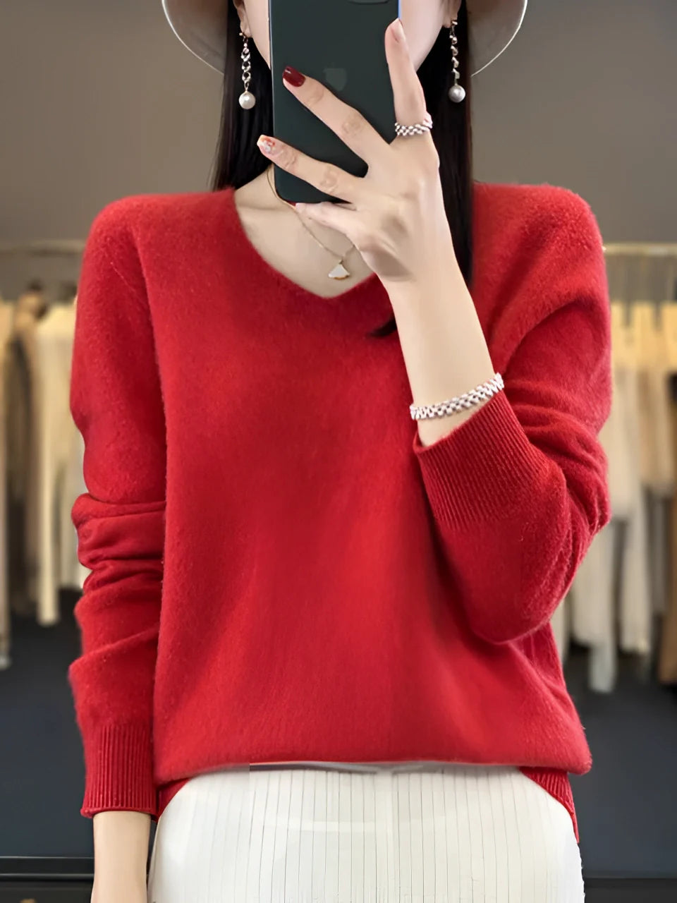 Isabella | Cashmere Sweater – Luxuriöser V-Ausschnitt für Frauen