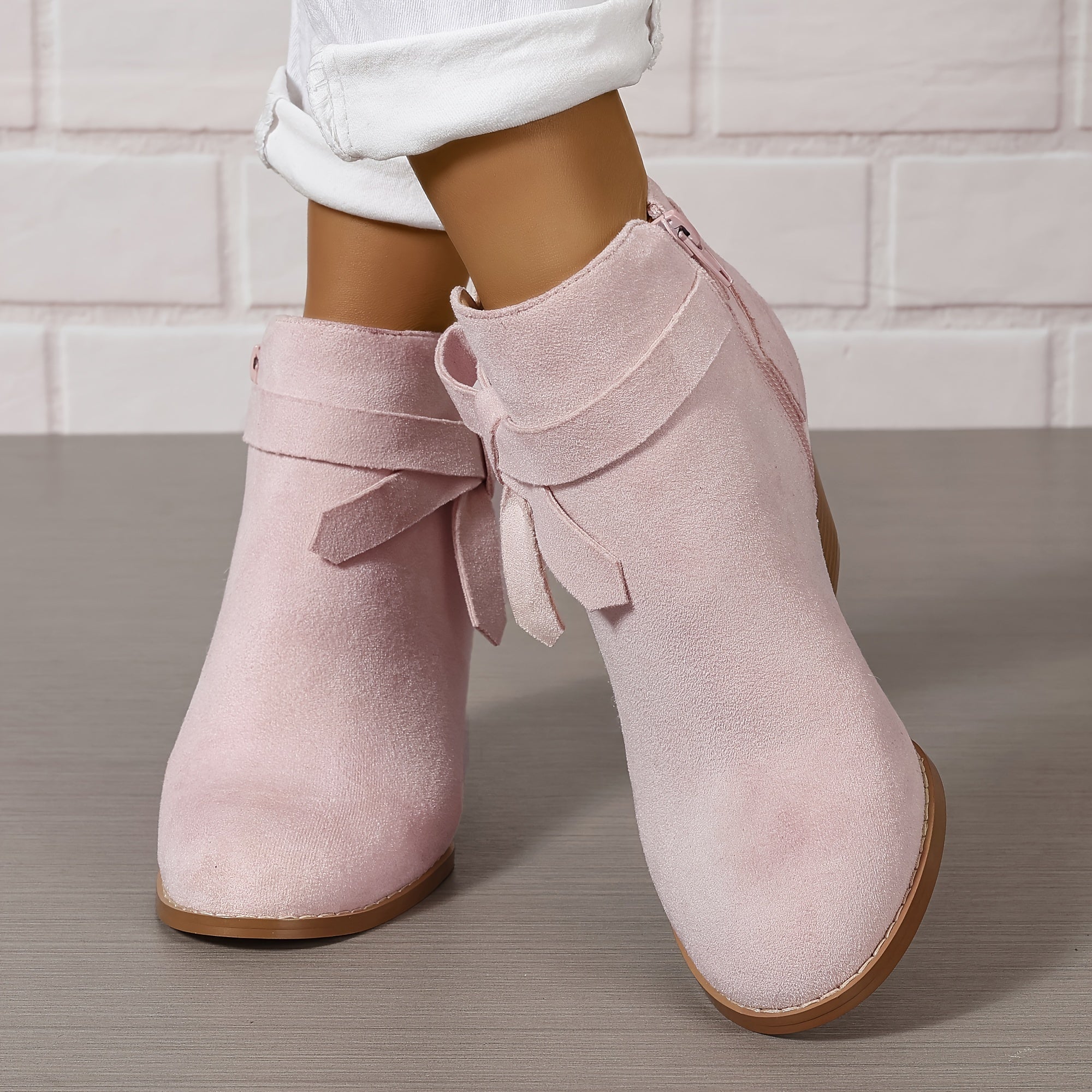 Valerie | Feminine Stiefeletten mit Blockabsatz und Schleifendetail