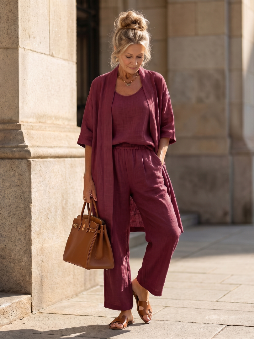 Yael | Three Piece Relaxed Pant Set – Leichter Komfort für Damen