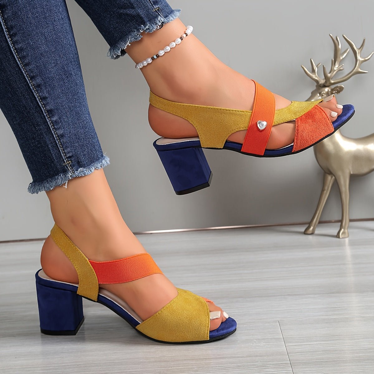 Kimberly | Orthopädische Blockabsatzschuhe – Elegante offene Zehen für Frauen