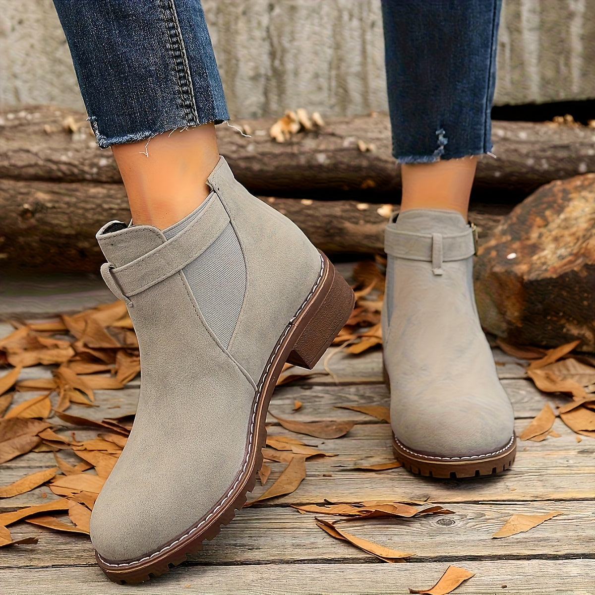 Helena | Stilvolle Stiefeletten mit Blockabsatz und Schnallendetail