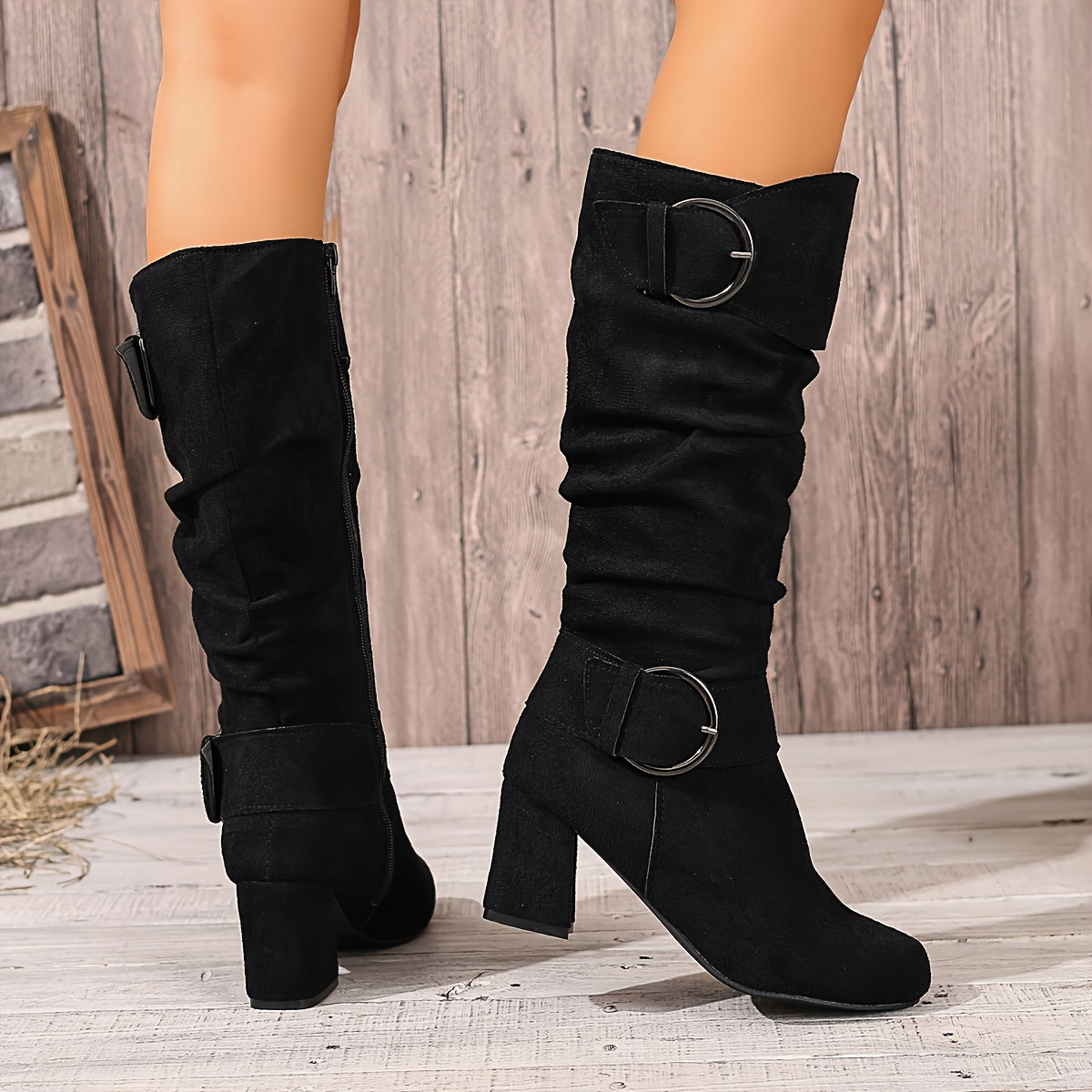 Camilla | Moderne und Bequem Kniehohe Stiefel mit Blockabsatz