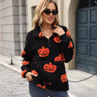 Katharina | Kuscheliger und Gemütlicher Damen Halloween Plüsch Pullover